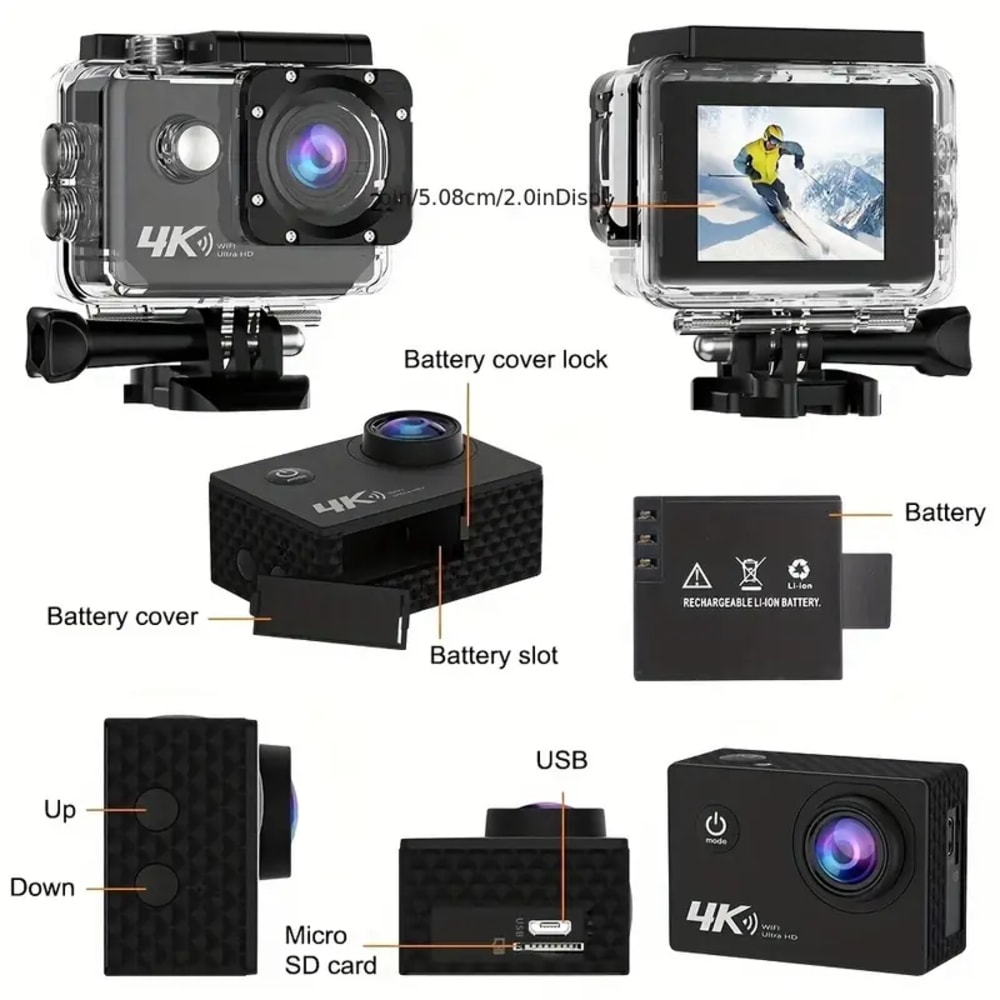 4K30FPS-action camera ultra high definition underwater camera